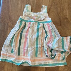 Iris & Ivy Bandeau Pastel Striped Dress with Bloomers